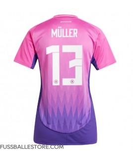 Günstige Deutschland Thomas Muller #13 Auswärtstrikot Damen EM 2024 Kurzarm